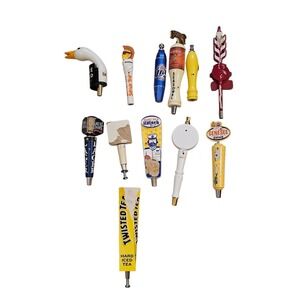 Lot Of 12 Damaged Beer Tap Handles, Genesee Kolsch Twisted Tea, Sam Adams + More